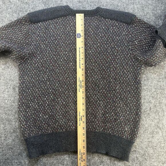 Vintage Racquet Men's Sweater Medium Gray Made in Italy Angora Wool Grandpacore - Picture 12 of 13